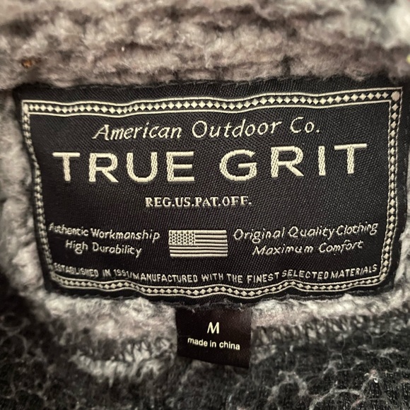 True Grit Women's Gray Zippered Sherpa Pullover Size Medium - Picture 3 of 7